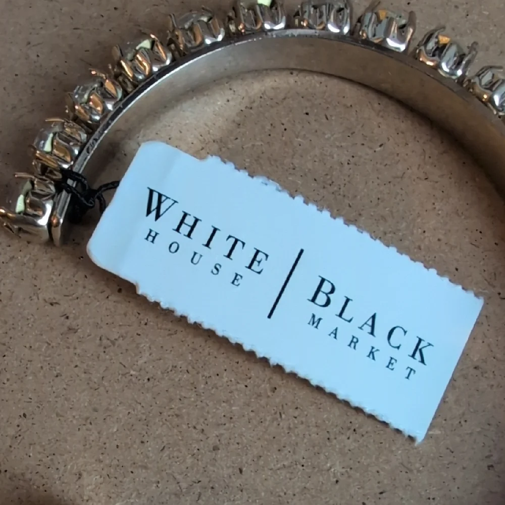 White House Black Market Gold Crystal-Accent Open Cuff Bracelet